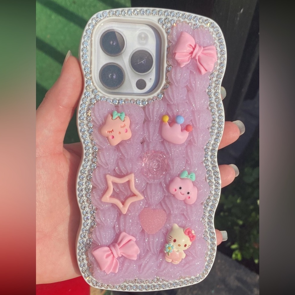 Handmade kawaii bling Decoden iphone case - Picture 2 of 2